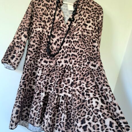 Robe léopard volantée TU (40/42)