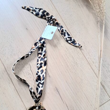 Collier tissu léopard